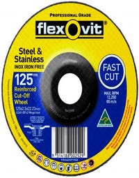 Flexovit Cut-off Wheel Mega Inox Metal premium- Ultra Thin 230mm x 2.5mm x 22.23mm