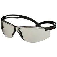 3M SecureFit 500 Series Safety Glasses SF507SGAF-BLK, Black, Scotchgard Anti-Fog Coating, IO Gray AF-AS Lens