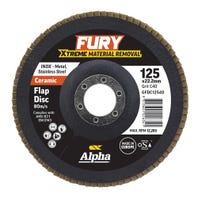 Alpha Fury Ceramic Flap Disc | 125mm C40 Grit